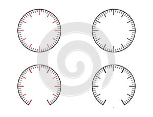 Pressure meter, Speedometer, Barometer navigator or indicator scale measuring dashboard vector