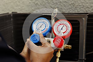 Pressure meters close up