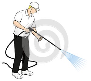 Pressure Power Washing Tech Clip Art