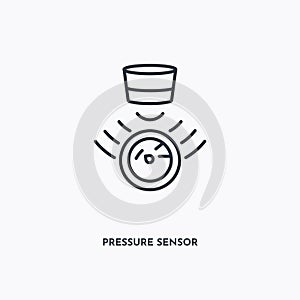 Pressure Sensor outline icon. Simple linear element illustration. Isolated line Pressure Sensor icon on white background. Thin photo