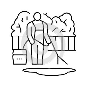 pressure washing line icon vector illustration