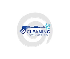 Pressure washing logo template. Cleaning vector design