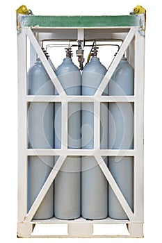 Pressurize container in rack, Nitrogen cylinder .