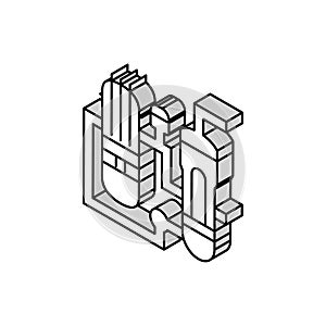 pressurized water reactor nuclear energy isometric icon vector illustration