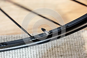 Presta valve stem on sport bicycle tire