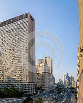 Prestes Maia Avenue view from Santa Ifigenia viaduct - Sao Paulo, Brazil