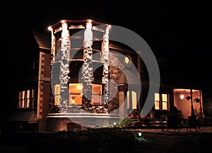 Prestige house at night