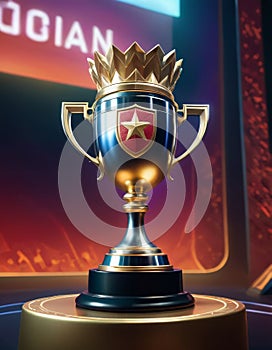 Prestigious Champion Trophy with Star Emblem photo