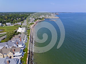 Preston Beach aerial view, Swampscott, Massachusetts, USA