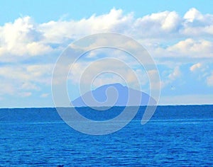 Prestwick Shore, South Ayrshire, Scotland, looking south towards the Ailsa Craig