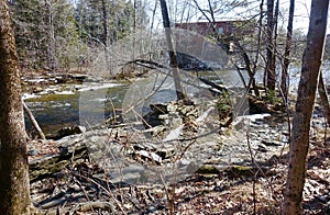 Presumpscot River below Gambo Falls and Dam, Windham, Maine, March 19, 2021 photo