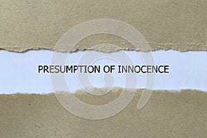 presumption of innocence on white paper