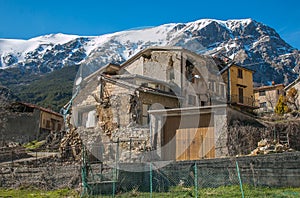Pretare: destroyed village at the foot of the Vettore mountain photo