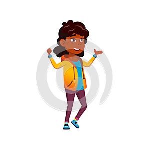 preteen african girl celebrate win in game competition cartoon vector