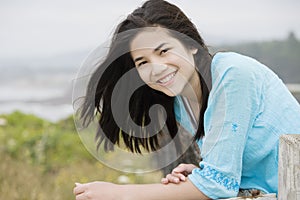 Preteen girl with beautiful smile, by oc