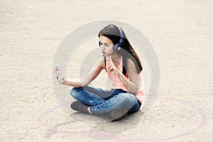 Preteen Girl Selfie Phone Technology Sign