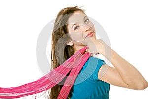 Preteen School Girl With Scarf