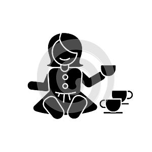 Pretend kitchenware black glyph icon