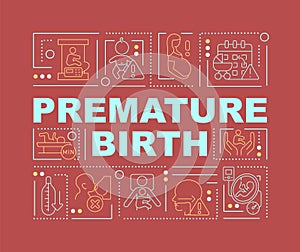 Preterm labor and birth word concepts banner photo