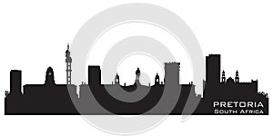 Pretoria South Africa skyline Detailed vector silhouette photo