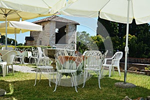 Pretorio palace and terrace in Asolo, Italy