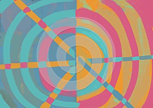 Pretty abstract art with round shapes and square and primary color inspired by Kandinsky and Malevich art, concept art, abstract photo