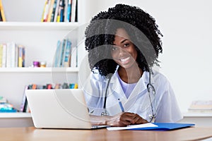 Pretty african american nurse or medical student