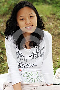 Pretty Asian girl smiling