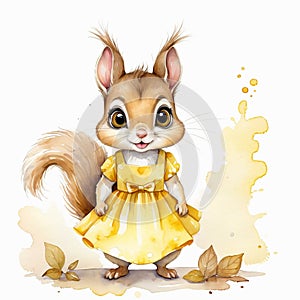 Pretty baby squirrel in cute dress