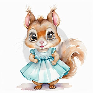Pretty baby squirrel in cute dress