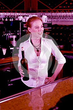 Pretty bartender photo