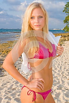 Pretty Blond Woman Bikini