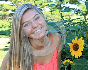 Pretty Blonde High School Senior Girl Outdoor photo