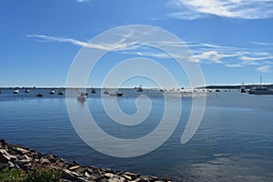 Pretty Blue Skies Over Plymouth Harbor in Massachusetts