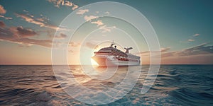 Pretty and bright image of a cruise ship near Western Caribbean