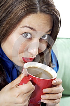 Pretty Brunette with Coffee