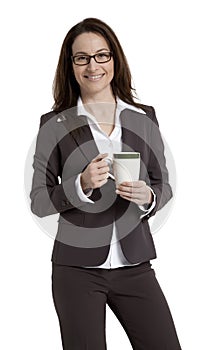 Pretty Business Woman with Coffee Mug