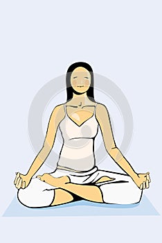 pretty calm woman practise yoga