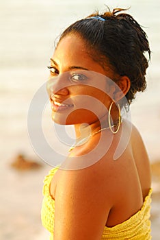 Pretty Caribbean island girl