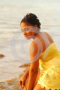 Pretty Caribbean island girl