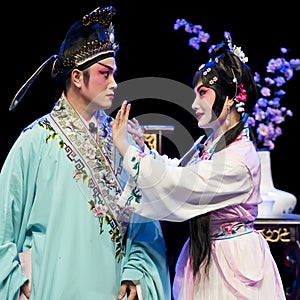 Pretty chinese traditional opera actress with theatrical costume