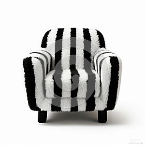 Pretty comfy reading chair black-white stripe colored generative AI