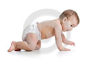 Pretty crawling baby isolated