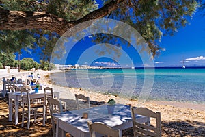 Pretty cycladic tavern on Paros island photo