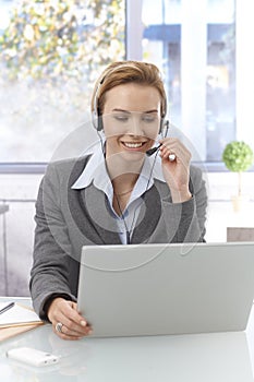 Pretty dispatcher working photo