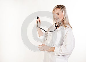 Pretty doctor with stethoscope