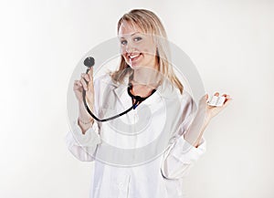 Pretty doctor with stethoscope