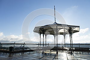 Pretty elegant 1879 side lit gazebo on Dufferin Terrace in the early morning