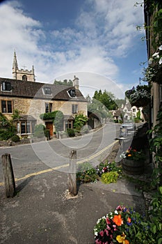 Castle Combe, Wiltshire. Market square and houses