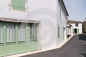 Pretty facades typical house alleys of Noirmoutier french island